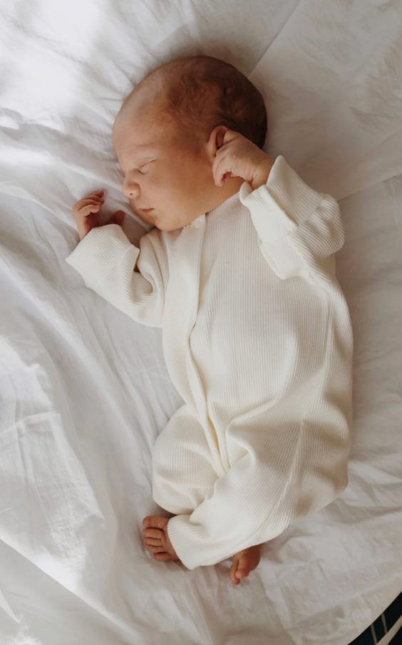Rib romper natural white
