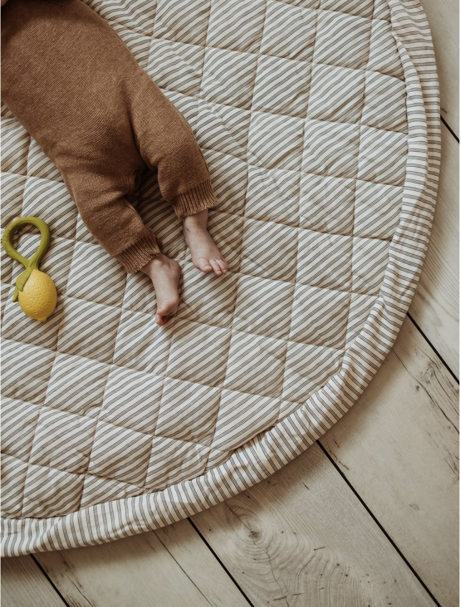 Stripes Blue Organic Cotton Babymat - Opbergzak