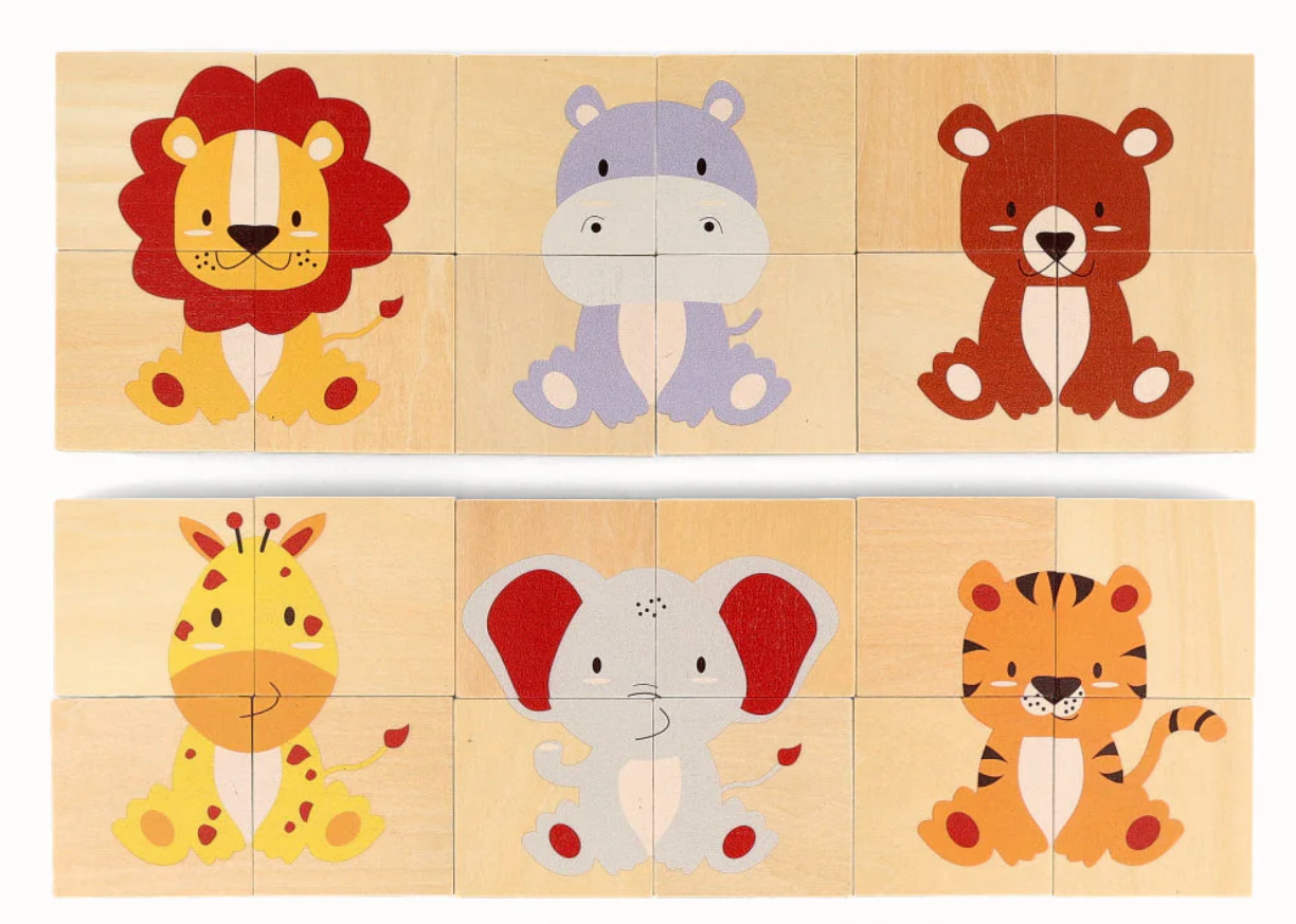 Houten dieren puzzels
