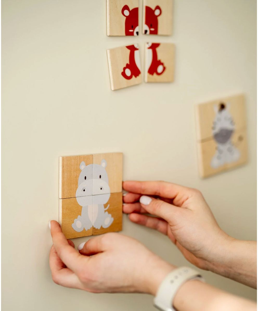 Houten dieren puzzels