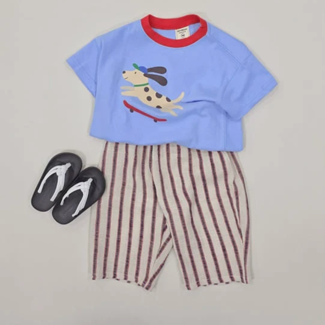 Broek stripe rood