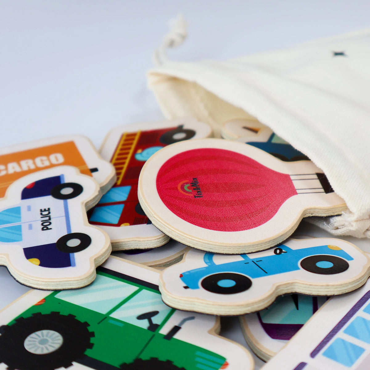 Tix & Mix - Magnetisch houten set auto&