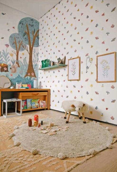 Bubbly olive natural - wasbaar tapijt