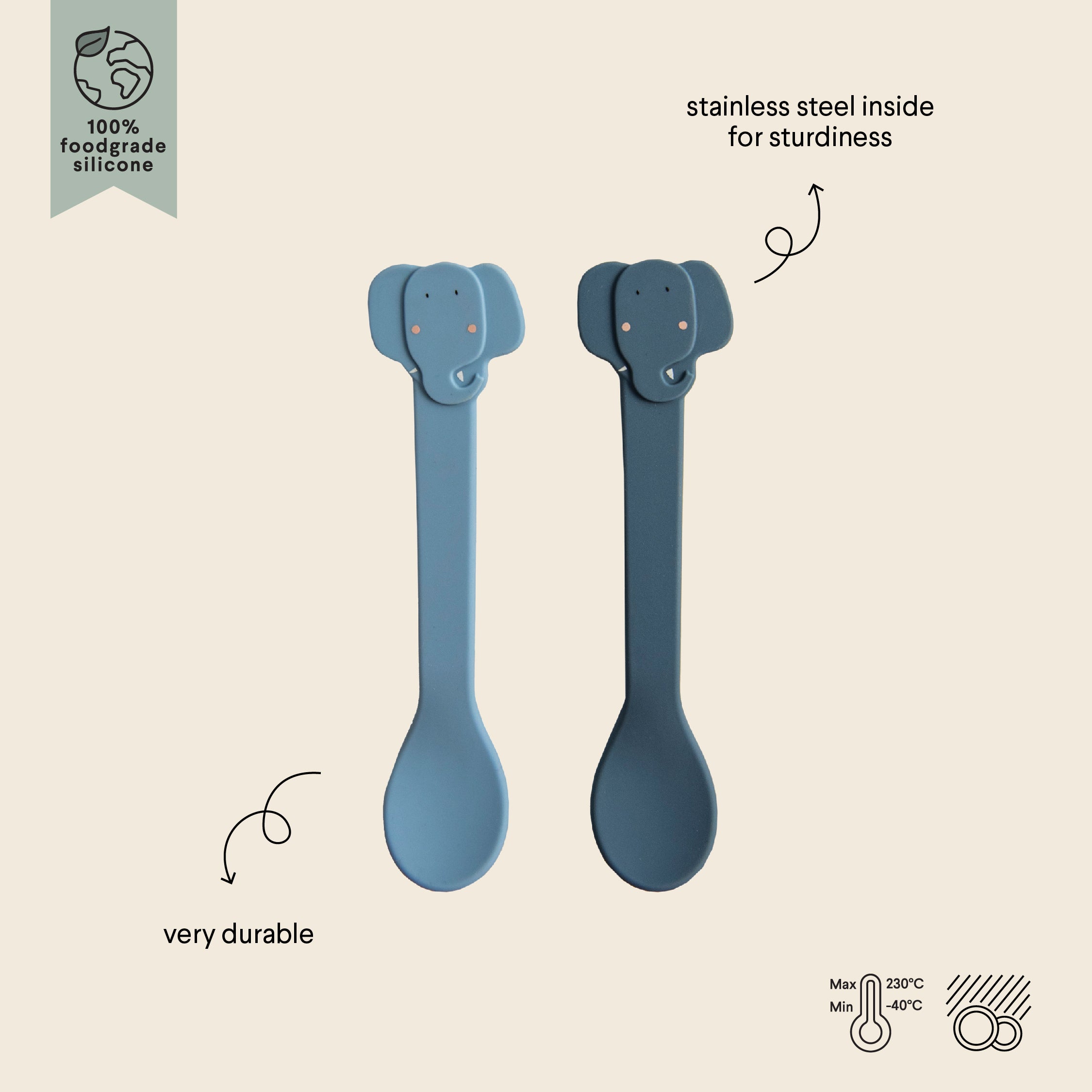 Silicone lepel 2-pack Trixie - Mrs. Elephant