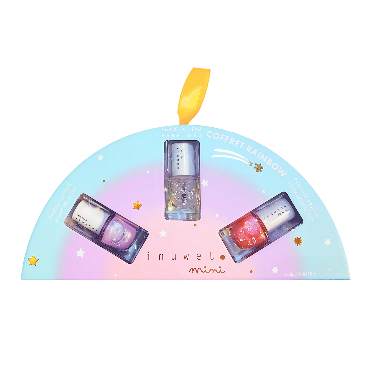 Rainbow cadeauset – 3 geparfumeerde nagellakjes op waterbasis