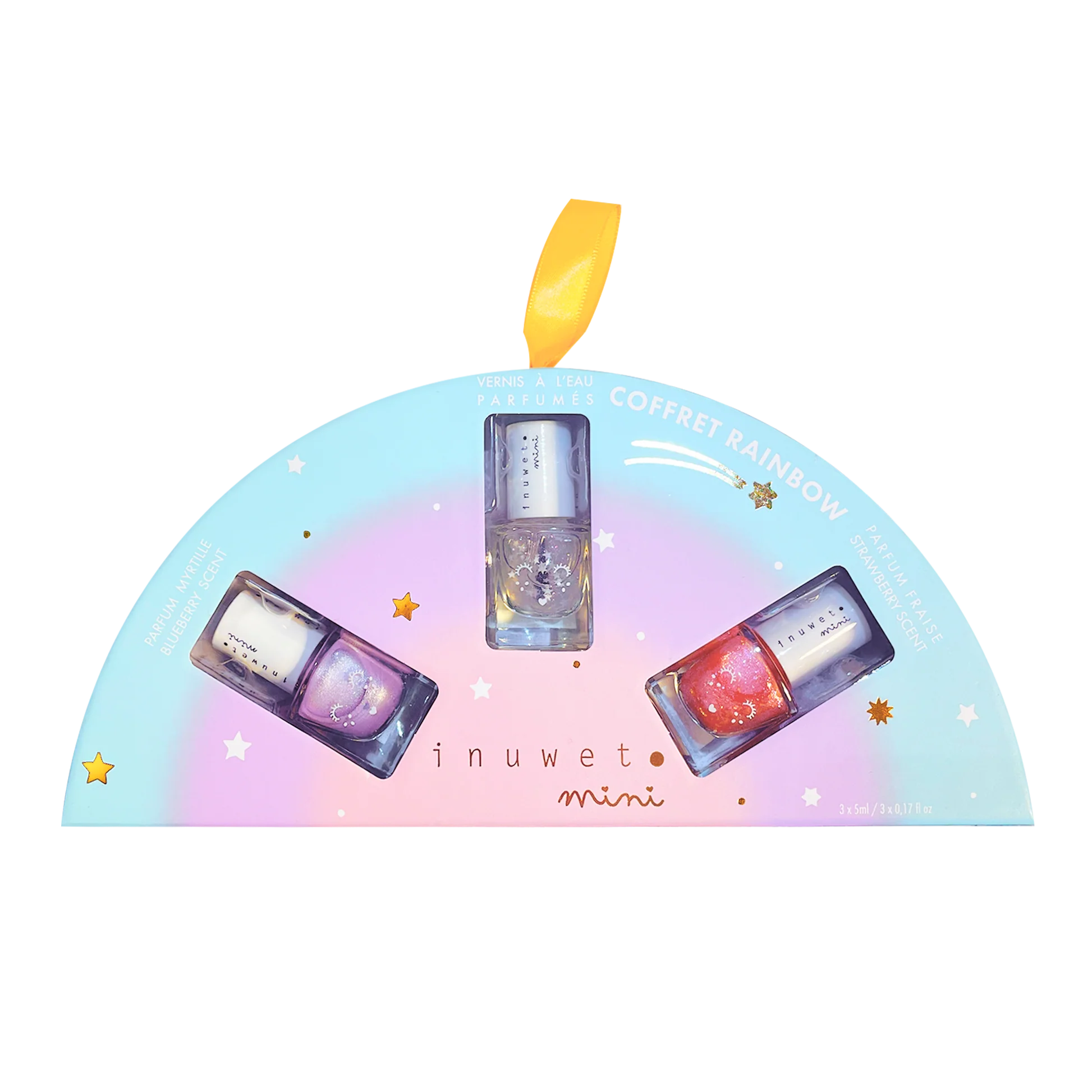 Rainbow cadeauset – 3 geparfumeerde nagellakjes op waterbasis
