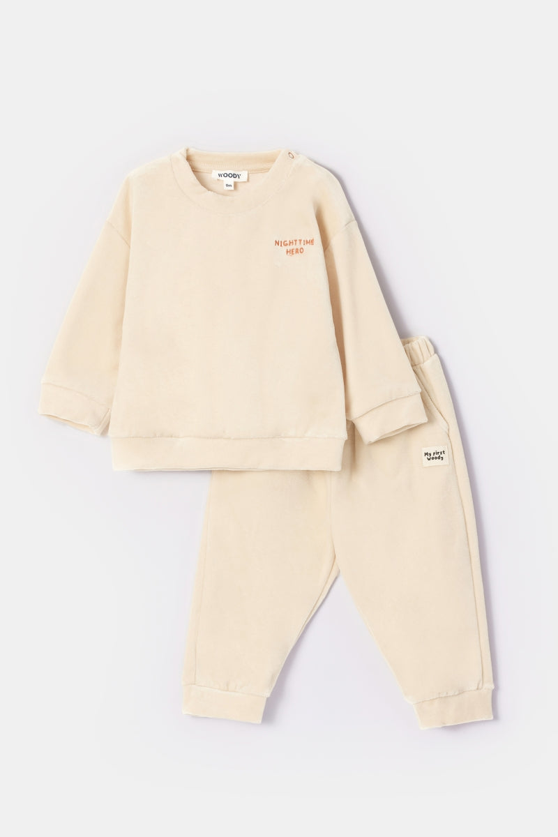 Unisex pyjama gebroken wit