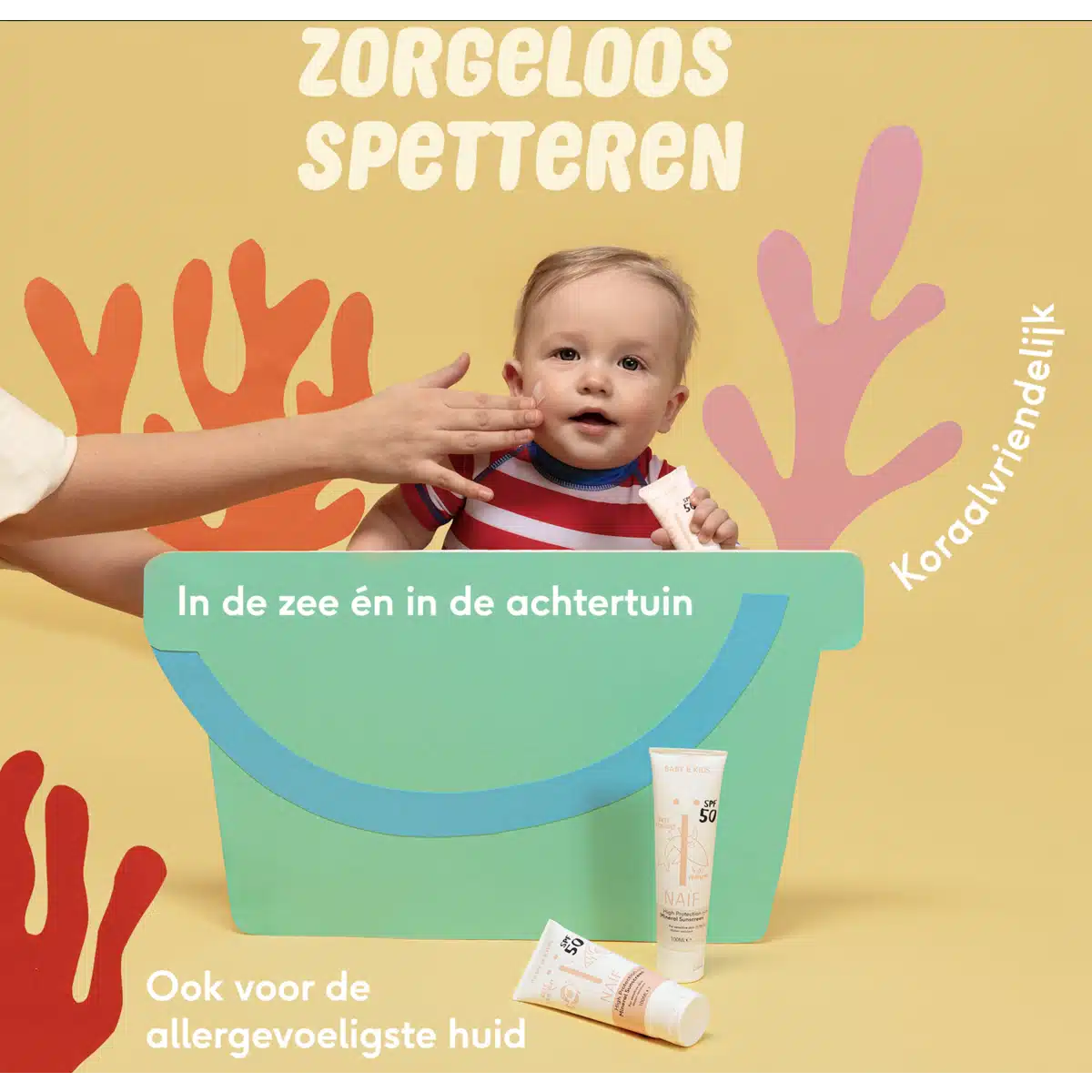Zonnebrand Crème 0% parfum voor Baby & Kids Factor 50 100ML