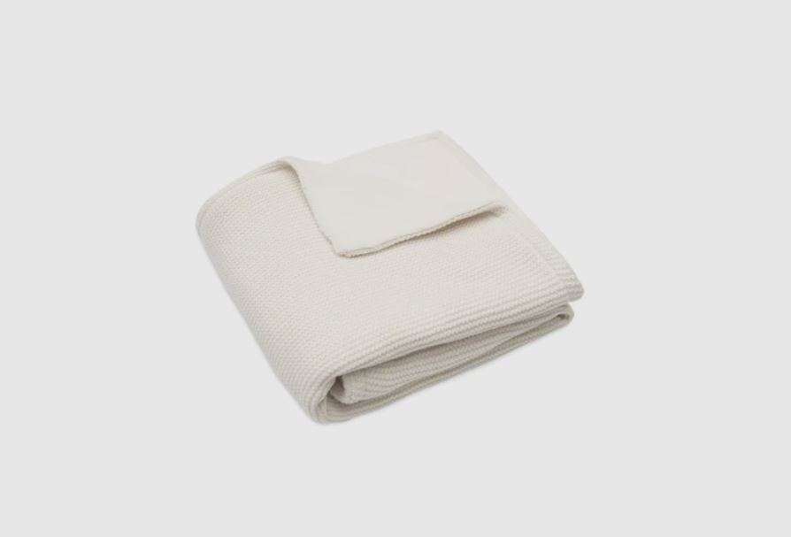 Deken Wieg 75x100cm Basic Knit - Ivory/Coral fleece