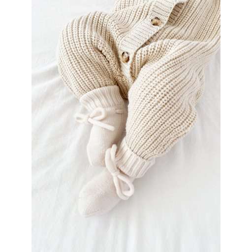 Merino wool booties off white