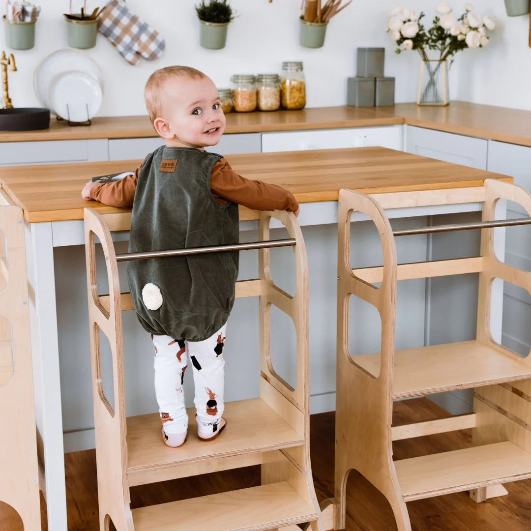 Verstelbare leertoren STEP UP - naturel hout
