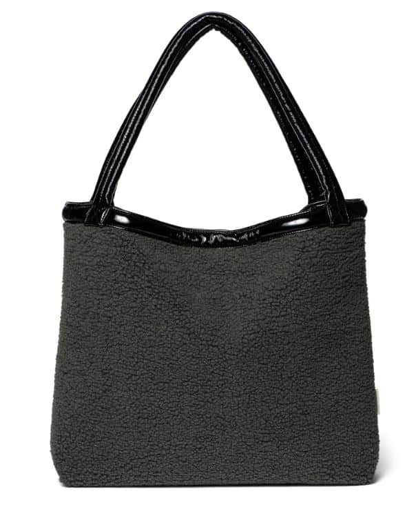 Reversible Teddy Lacquer Mom Bag