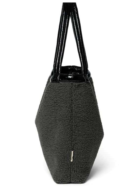 Reversible Teddy Lacquer Mom Bag