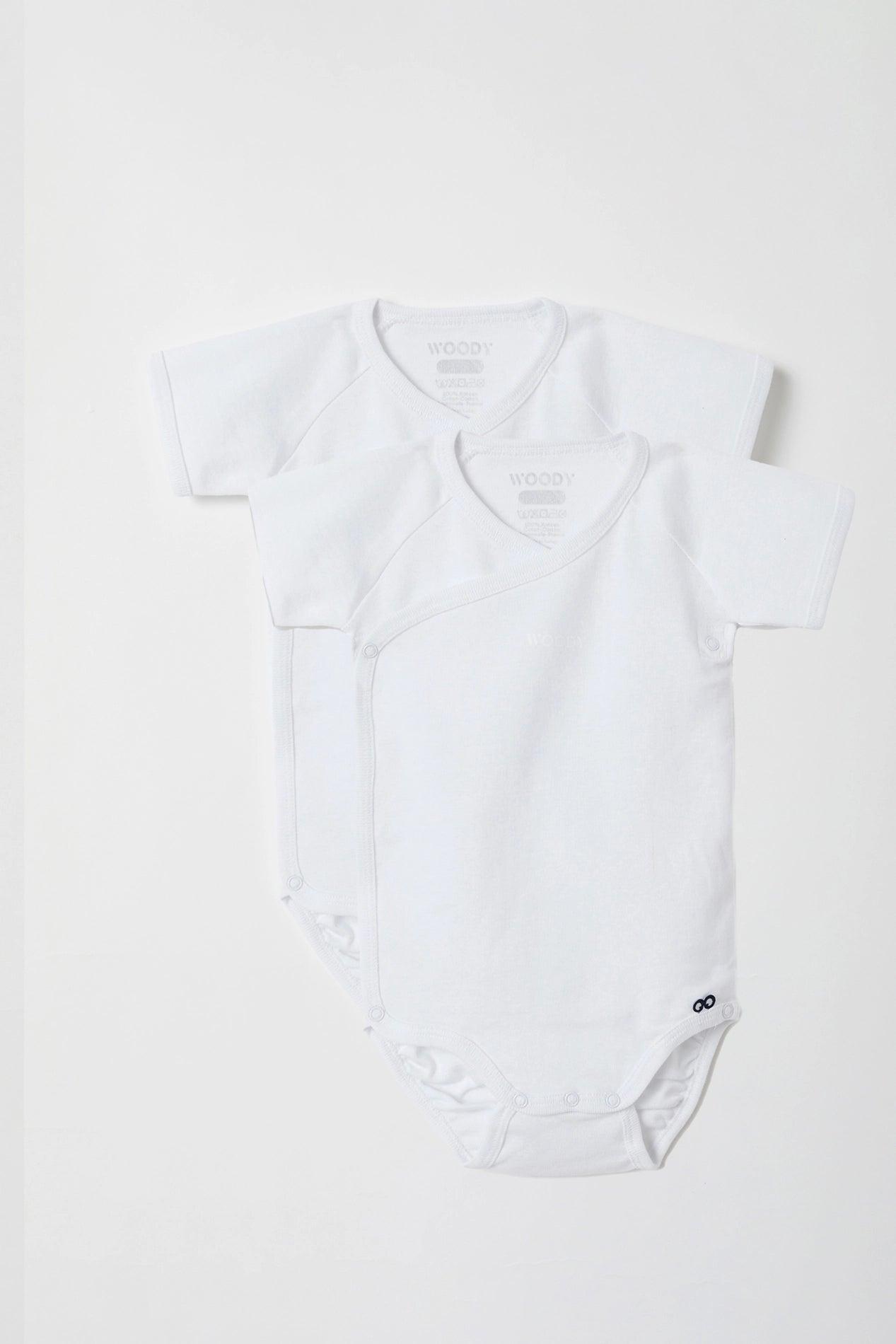 Woody - Duopack overslagbody van rekbaar katoen 0 - 3 Maand