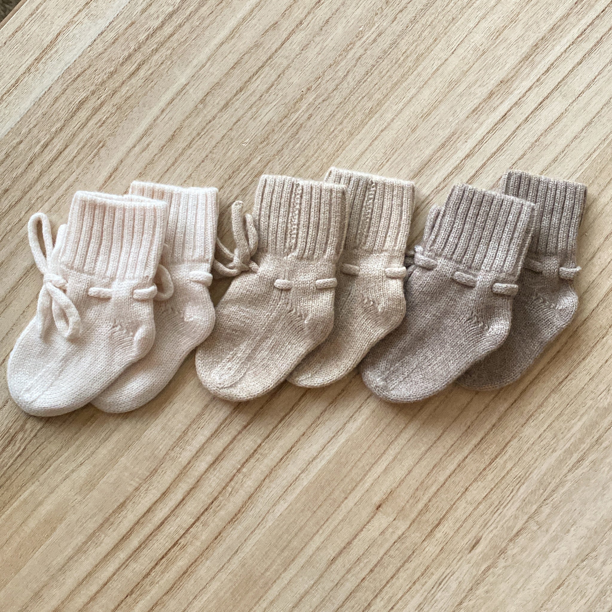Merino wol booties Natural