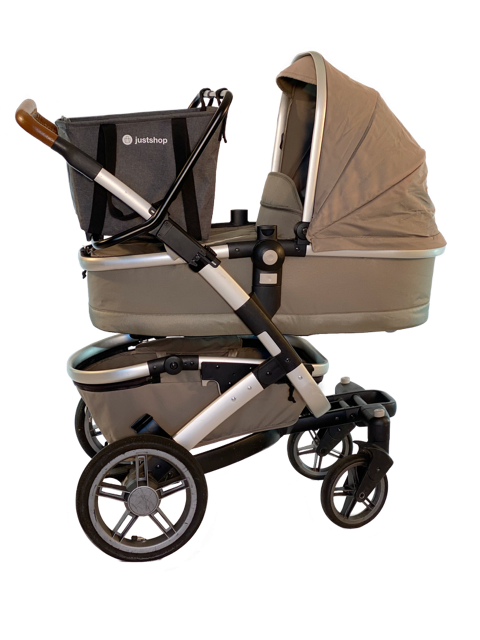 Just Sit & Shop boodschappenmand en kinderzitje voor op kinderwagen