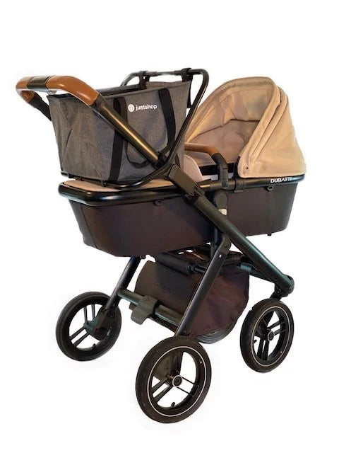 Just Sit & Shop boodschappenmand en kinderzitje voor op kinderwagen