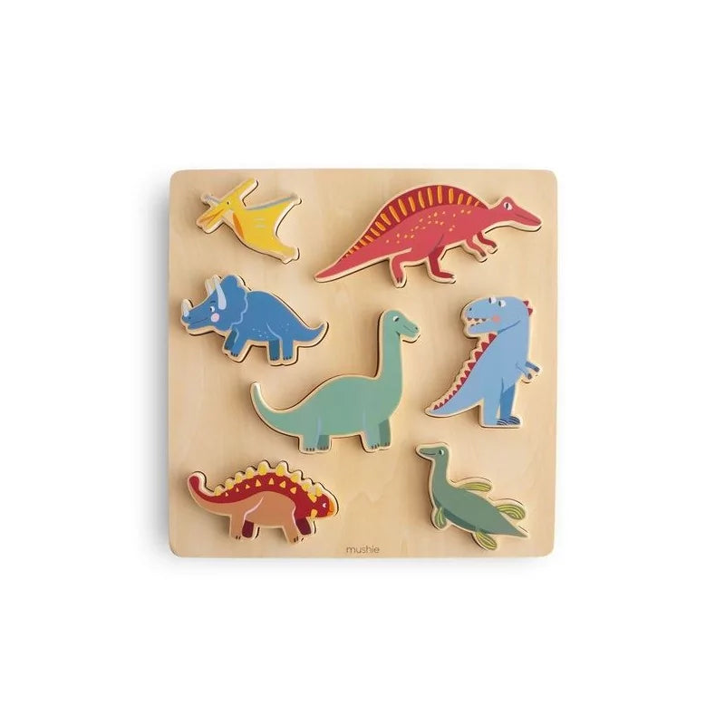 Mushie - Wooden dinosaur puzzle