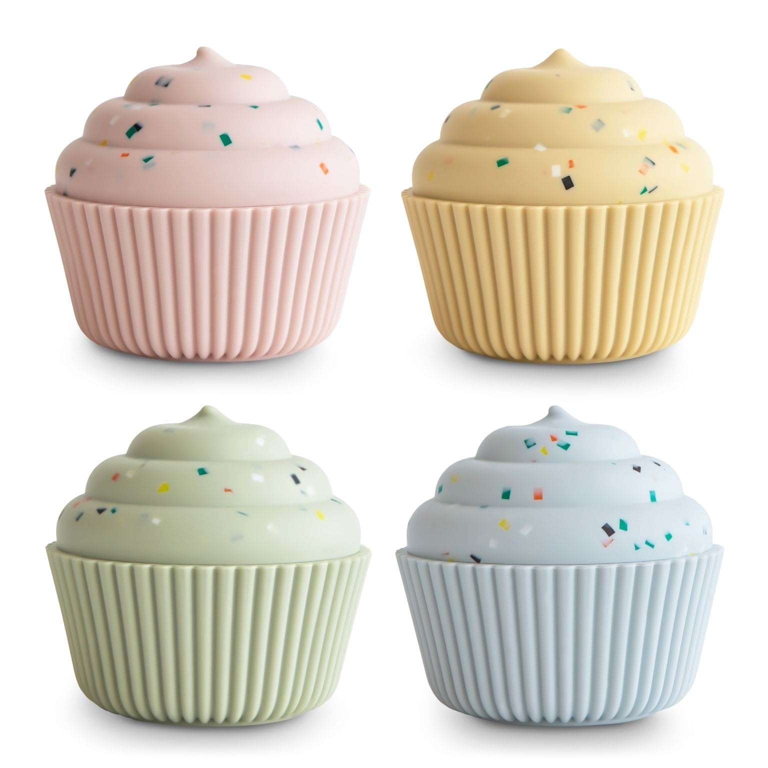 Mushie - Cupcakes Mix And Match (4pack) | Siliconen, Vaatwasmachinebestendig