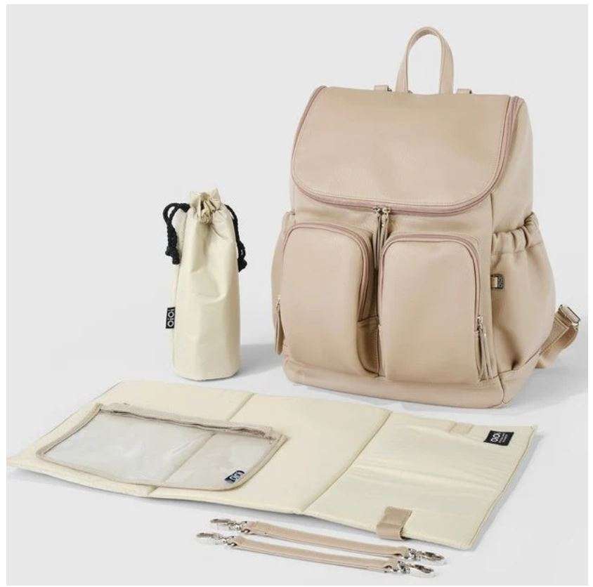 Oat Faux Leather Nappy Backpack