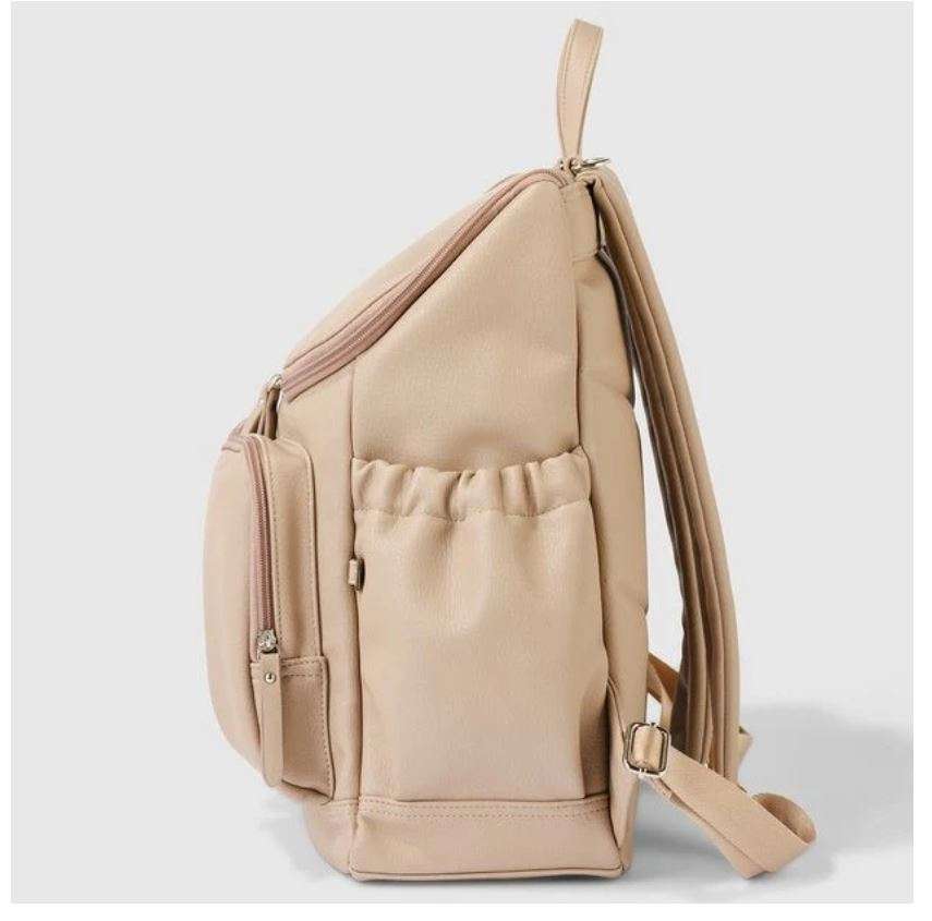 Oat Faux Leather Nappy Backpack
