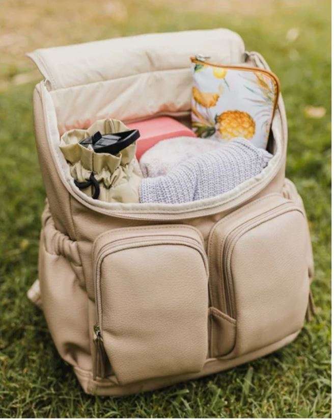 Oat Faux Leather Nappy Backpack