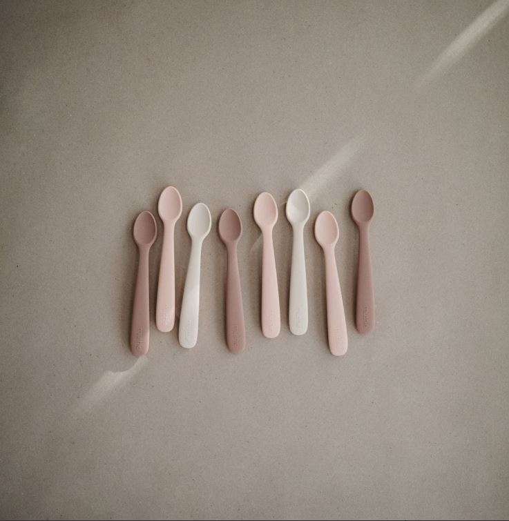 Set van 2 babylepels - Mushie blush / shifting sand