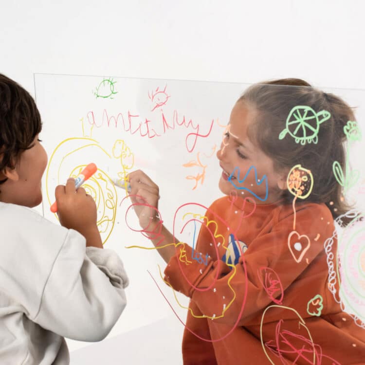 5 FLUORESCERENDE WASKRIJTJES raam - bad - papier