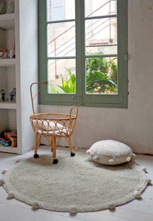 Bubbly olive natural - wasbaar tapijt