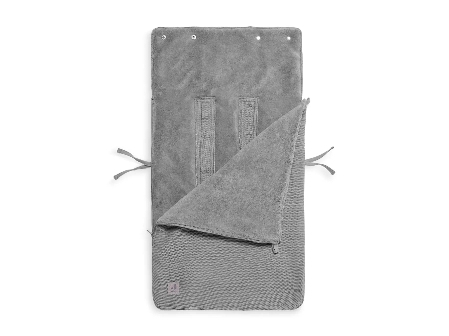 Jollein - Voetenzak groep 0+ 3/5 punts gordel Basic Knit - Stone Grey