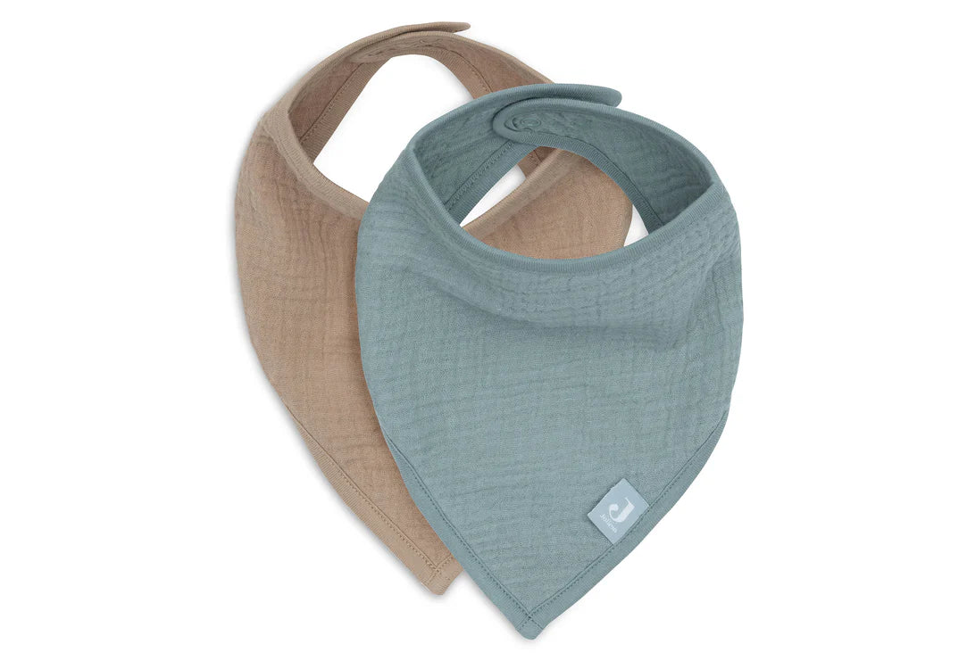 Jollein - Slab Bandana Hydrofiel - Sea Green/Biscuit - 2 Stuks