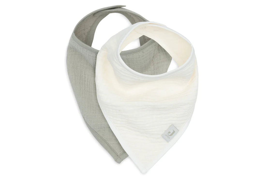 Jollein - Slab Bandana Hydrofiel - Olive Green/Oatmeal - 2 Stuks