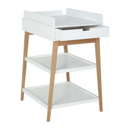Luiertafel - Hip met Lade - Wit-Naturel