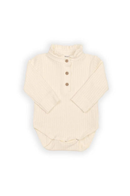 Body a polo con colletto volant - WARM WHITE
