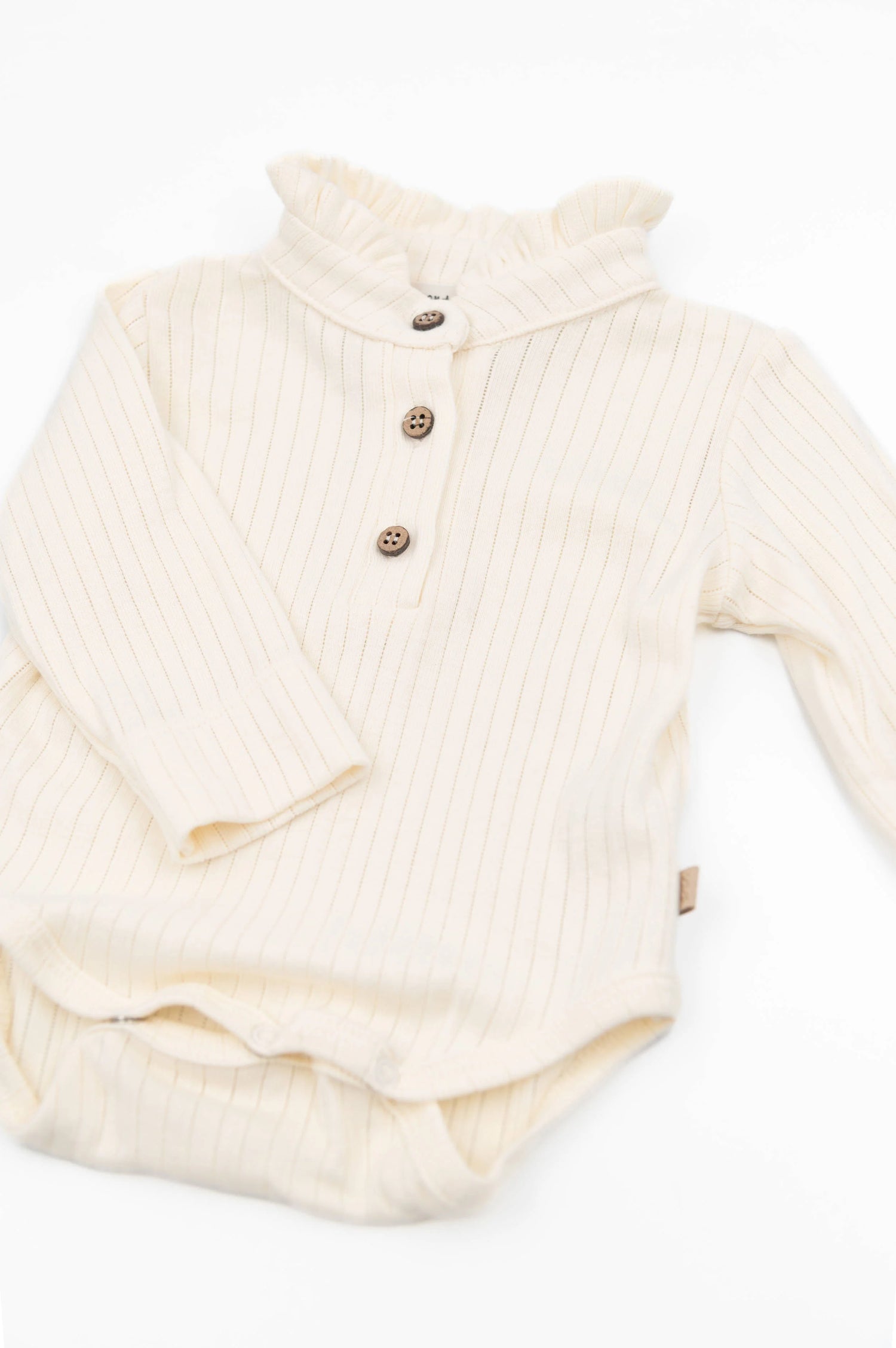 Body a polo con colletto volant - WARM WHITE