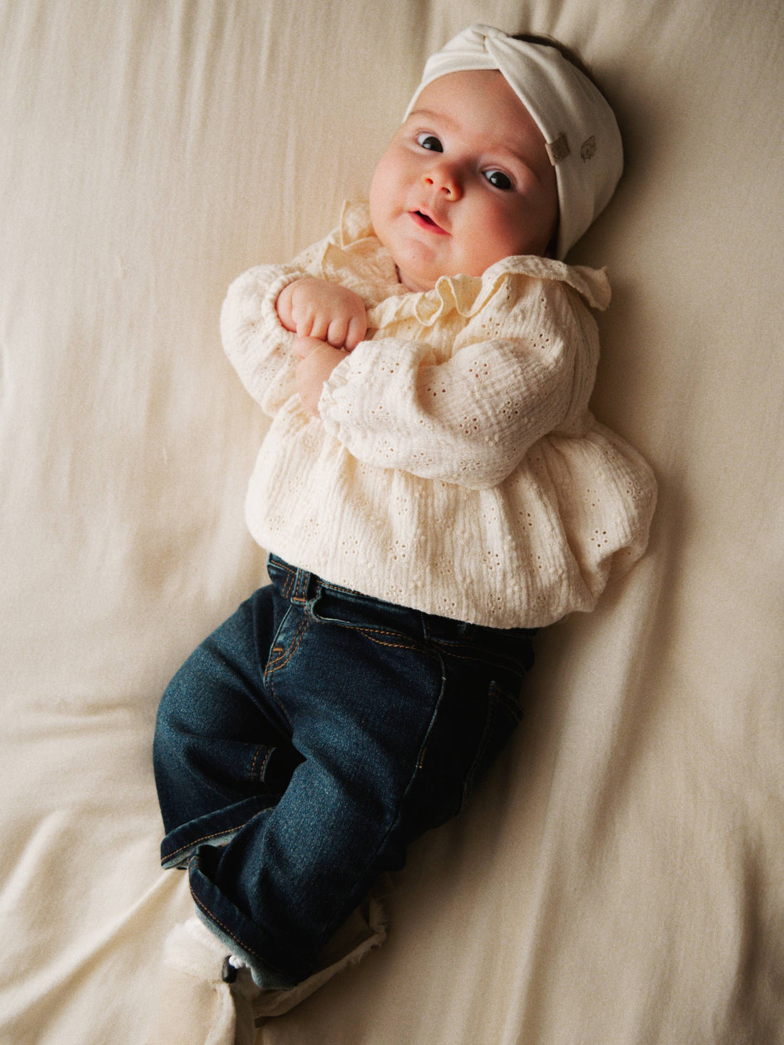 Baby blouse con colletto ampia - WARM WHITE