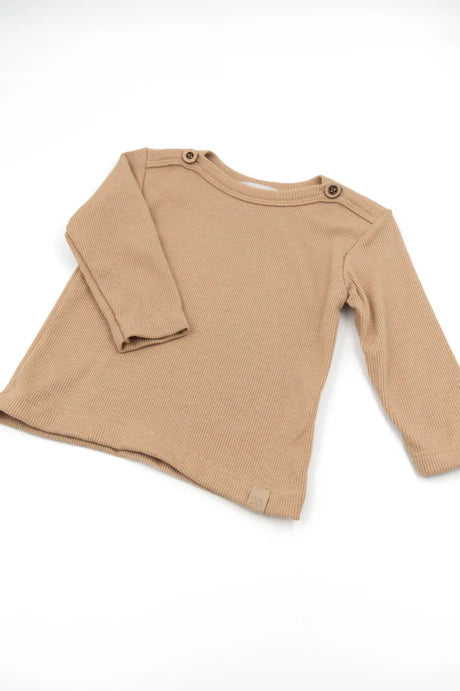 Shirt met schouderopening - MOCHA SAND