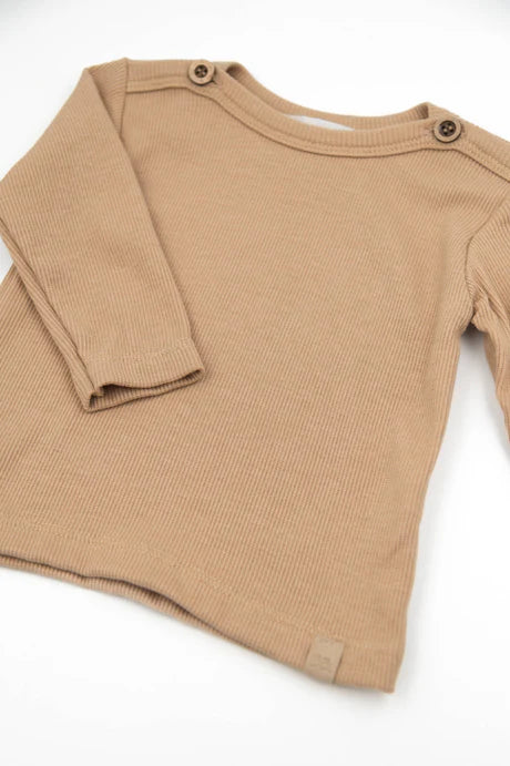 Shirt met schouderopening - MOCHA SAND