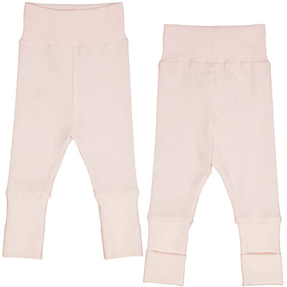 RIB pants with foldable feet - roze