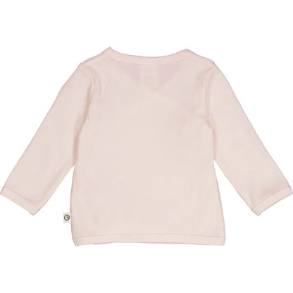 RIB cardigan with cross closure - Roze