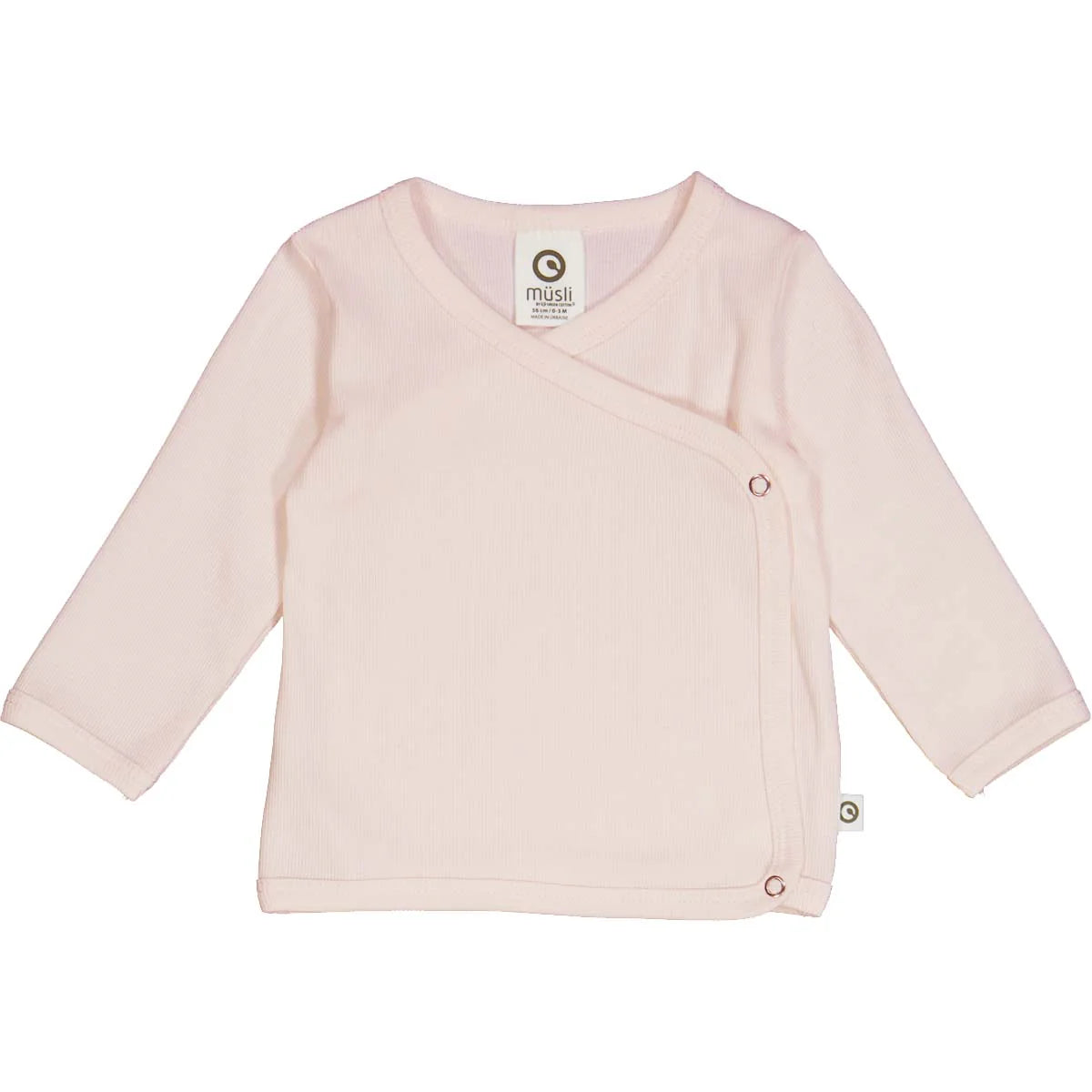 RIB cardigan with cross closure - Roze