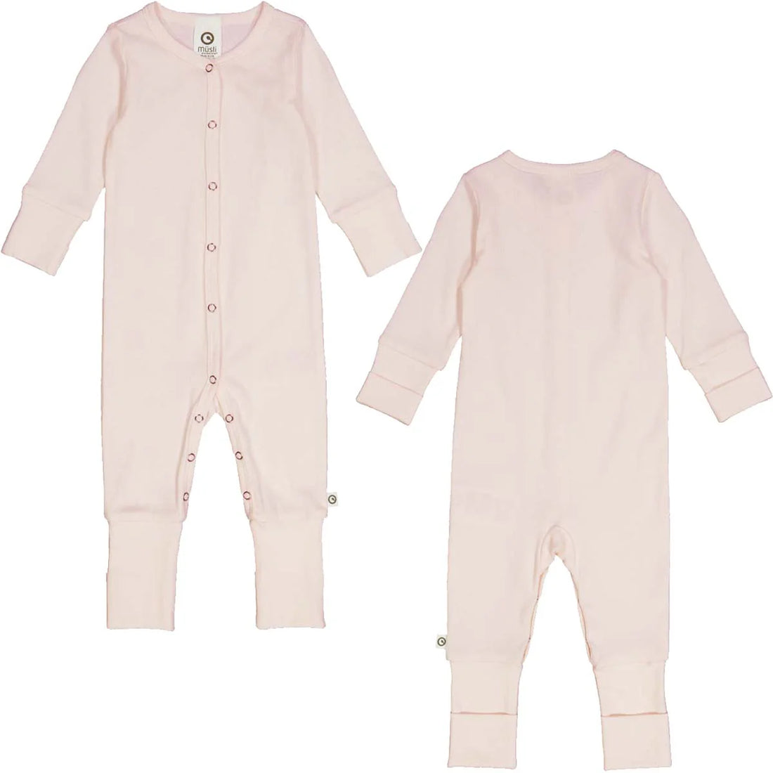 RIB bodysuit with feet - roze