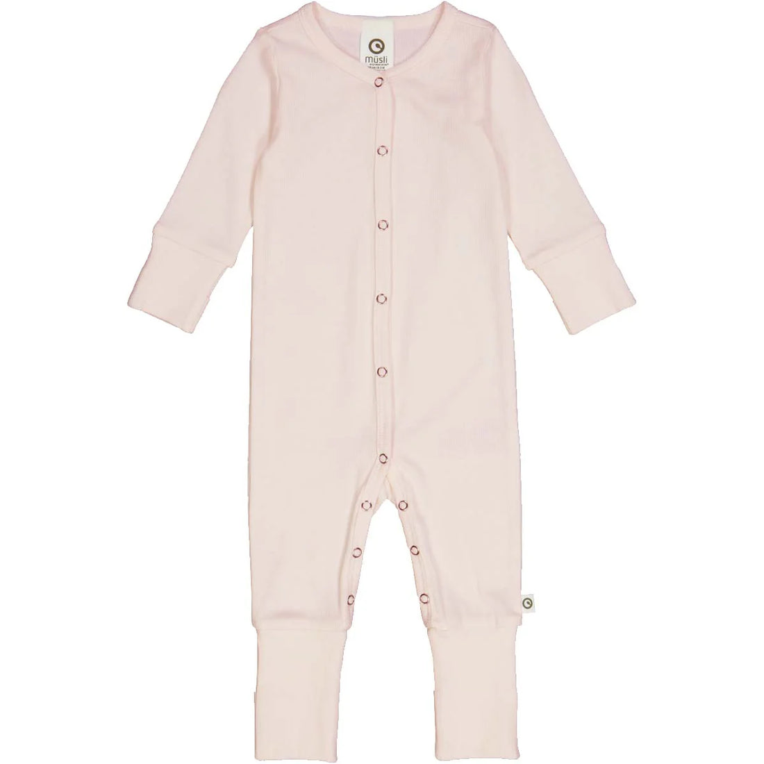 RIB bodysuit with feet - roze