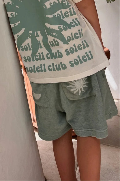 little terry SHORTS soft green