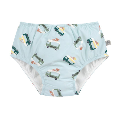 Diaper pants - ice cream truck illusion blue