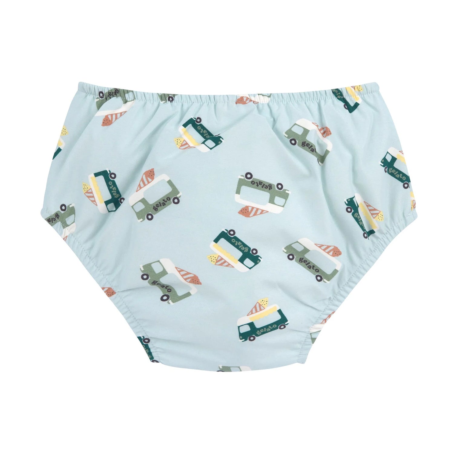 Diaper pants - ice cream truck illusion blue