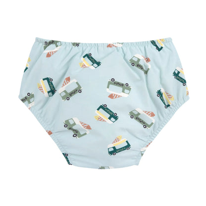 Diaper pants - ice cream truck illusion blue
