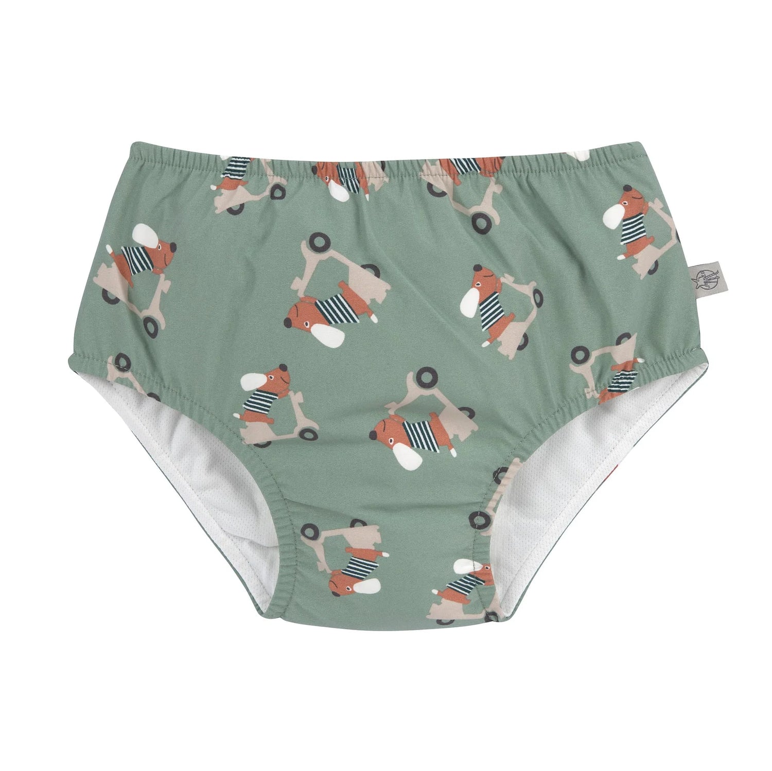 Diaper pants - scooter dog green