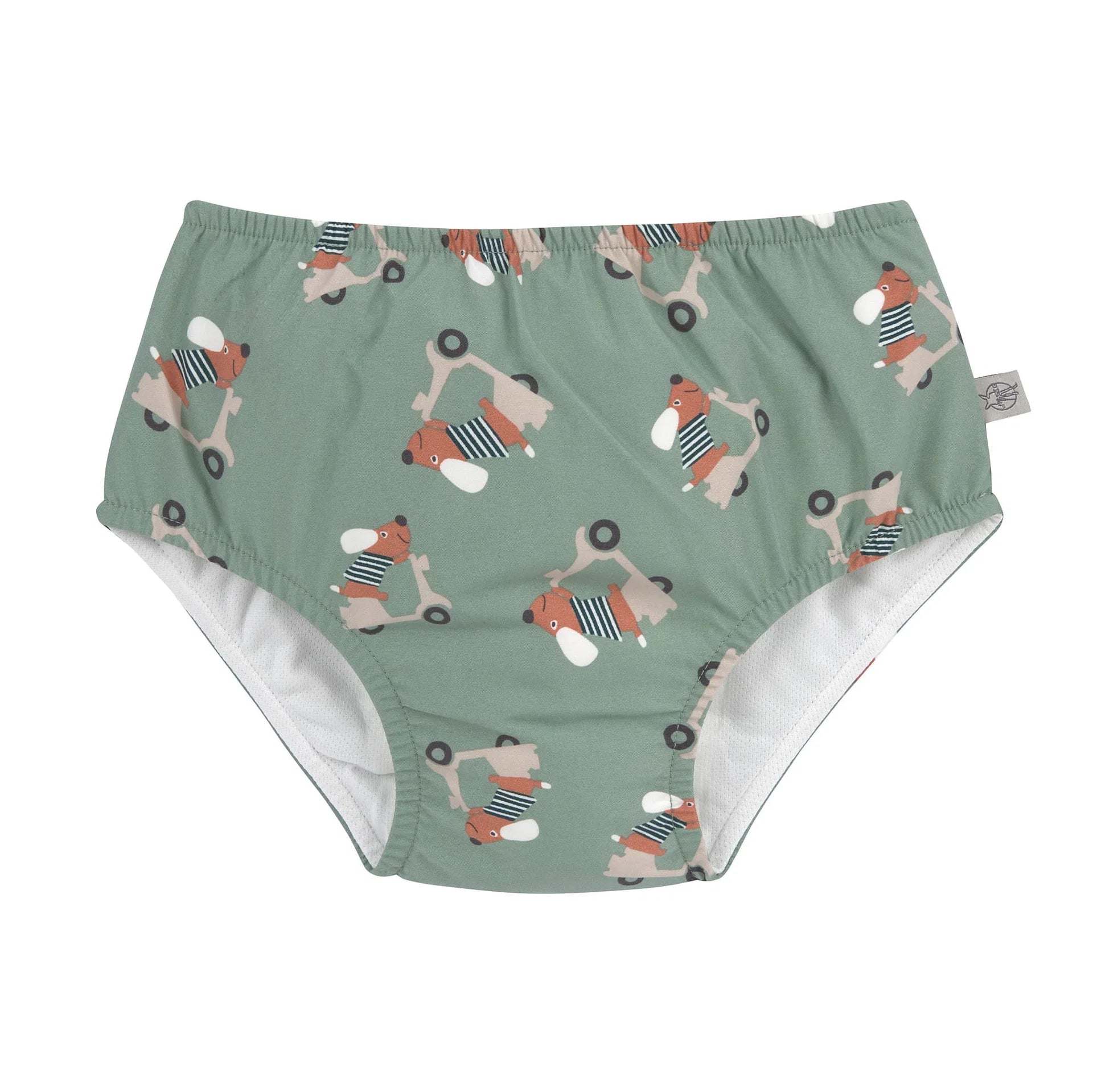 Diaper pants - scooter dog green