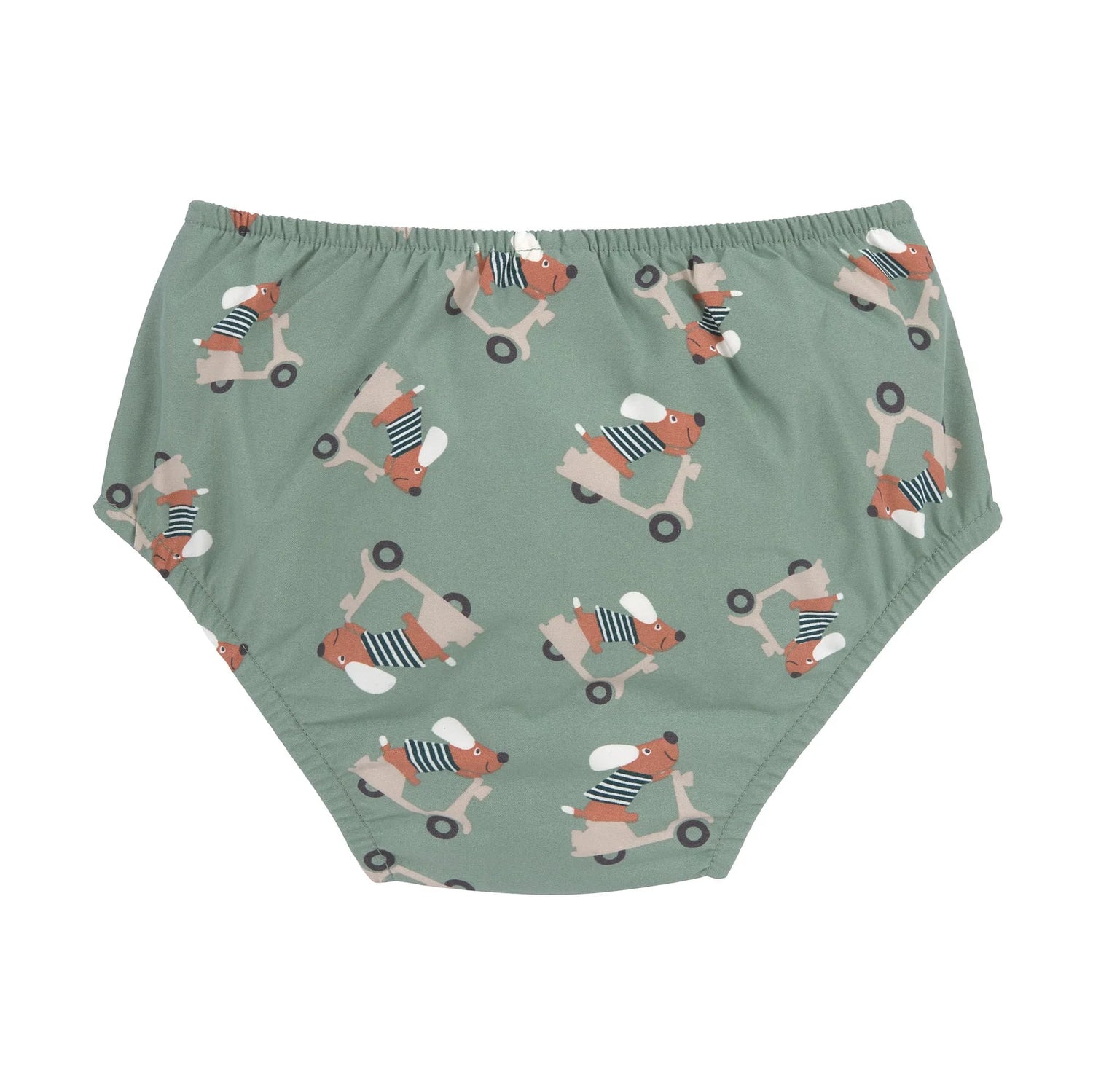 Diaper pants - scooter dog green